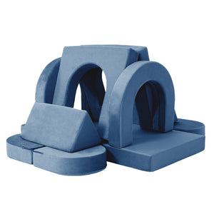 English Elm 14pcs Modular Foam Play Couch Set Convertible Toddler Fort Builder for Playrooms Blue T5880P493431
