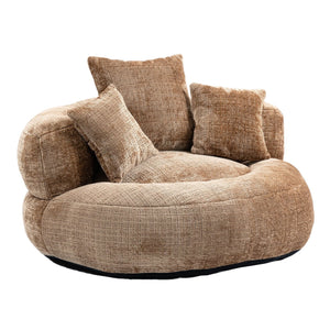 English Elm Lazy Sofa Oversized Ergonomic Bean Bag Lounger with High Wrap Back, Plush Chenille Foam Comfort for Living Room, Bedroom, Office Coffee W395P252063