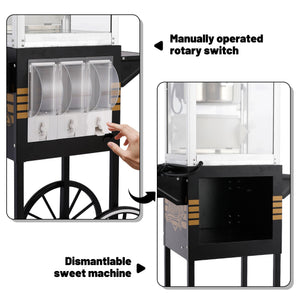 English Elm 12oz Retro Cart Popcorn Machine with Three Candy Dispensers for Parties W2841P392621