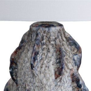 Crestview Collection 32.5"H Ceramic Table Lamp - Sculptural Artisan Design With Marbled Finish, Crystal Base & Shade   Cvap3263