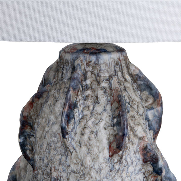 Crestview Collection 32.5"H Ceramic Table Lamp - Sculptural Artisan Design With Marbled Finish, Crystal Base & Shade   Cvap3263