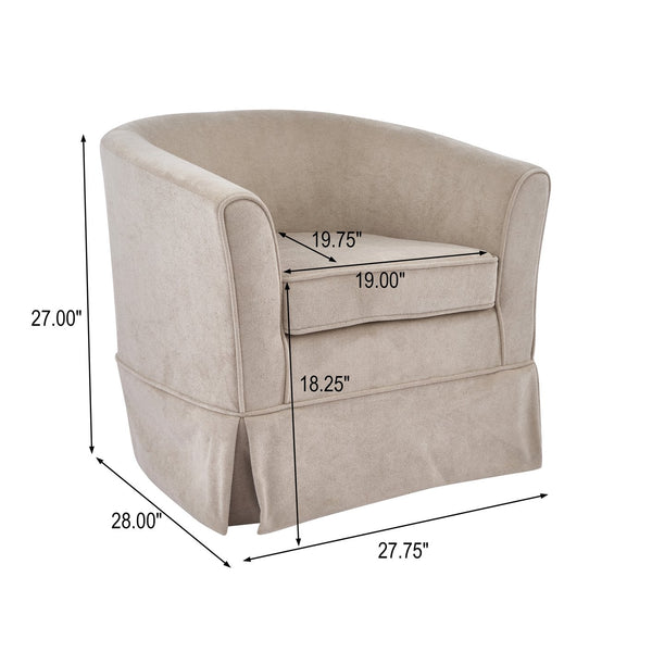 English Elm Swivel Club Chair Upholstered Rounded Seat with 360 Base for Living Room or Office N776P403612M
