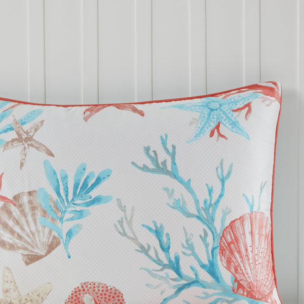 English Elm King/Cal Pebble Beach 6PC Cotton Sateen Duvet Cover Set – Coastal Shells, OEKO‑TEX, Taupe Reverse, 3 Embroidered Pillows B03597309