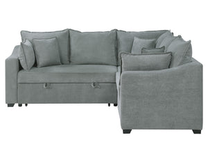 English Elm Alessandro Woven Fabric Sleeper Sectional with Pocket Coil Support and Throw Pillows B2749S00240