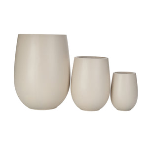 English Elm U_style Mgo Round Planter Set of Three Lightweight Pots for Patio and Indoor Decor N711P406658E