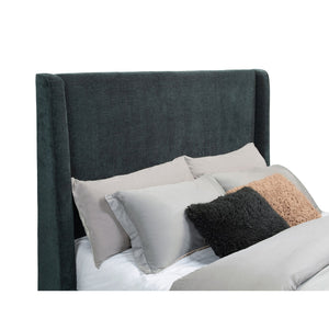 English Elm Sebastian Navy Wingback King Bed with Flame Visualizer and Bluetooth Speaker B062S01651