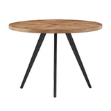 Homelegance By Top-Line Fabrizio Oak Top Black Finish Dining Table Oak MDF