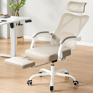 English Elm Ergonomic Office Chair With Adjustable Footrest & Lumbar Support - Breathable Mesh Design For Comfort T3623P380923