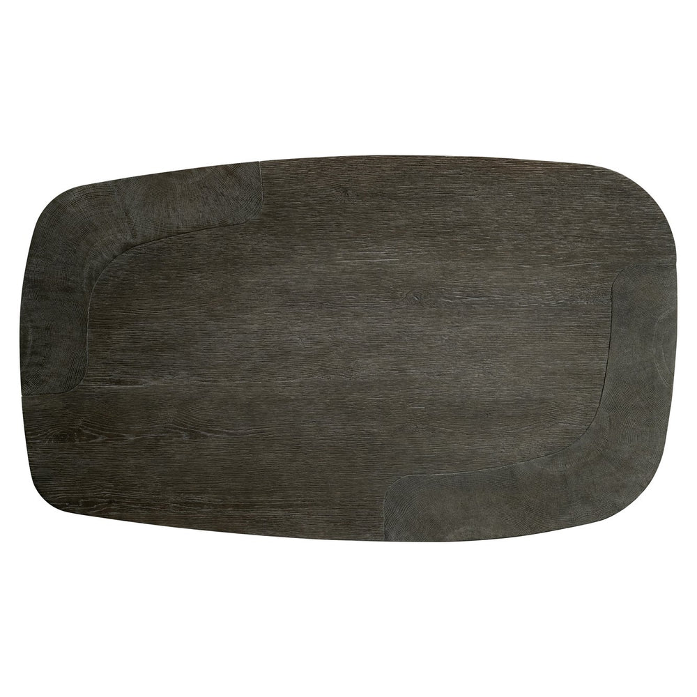 Bernhardt Bernhardt Boyle Sculptural Oak Cocktail Table With Porcini Top, Lower Shelf & Heavy-Duty Casters 565015