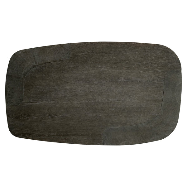 Bernhardt Bernhardt Boyle Sculptural Oak Cocktail Table With Porcini Top, Lower Shelf & Heavy-Duty Casters 565015