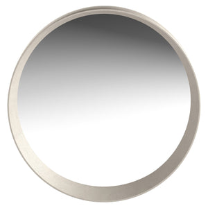 Bernhardt Bernhardt Casa Paros 40" Round Mirror — Bedrock Cast-Resin Geometric Frame, Rustic-Modern Accent 317333