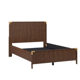 Homelegance By Top-Line Rocio Low Profile Campaign Platform Bed Walnut Metal