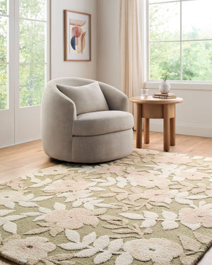 Livabliss Fabian Hand-tufted Wool Accent Rug Minimalist Medium Pile for Bedroom or Entryway Olive Green, Bl 8' x 10' FBI2301-810