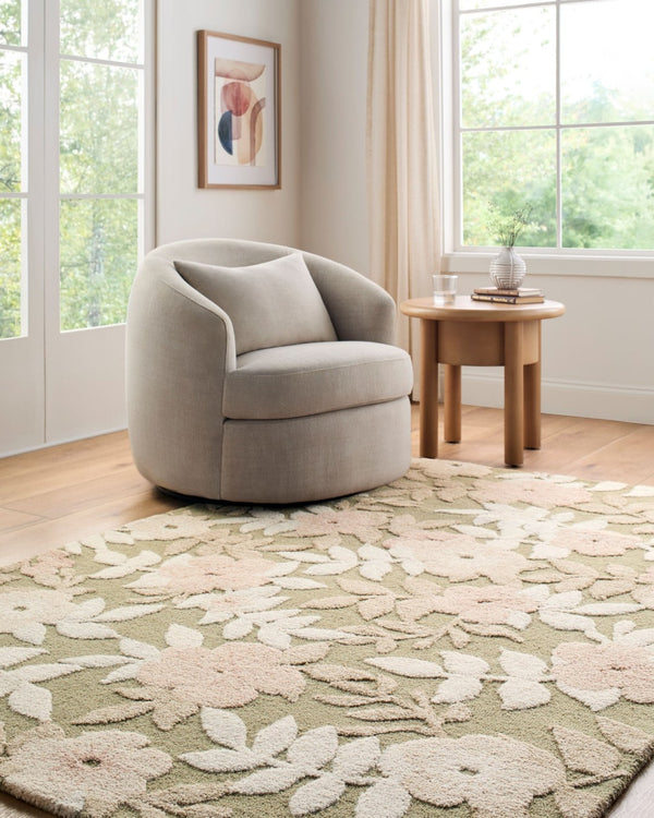 Livabliss Fabian Hand-tufted Wool Accent Rug Minimalist Medium Pile for Bedroom or Entryway Olive Green, Bl 8' x 10' FBI2301-810