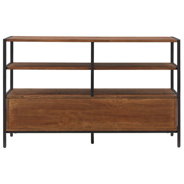 Homelegance By Top-Line Elouise Rustic Brown TV Stand Console Table Brown Wood