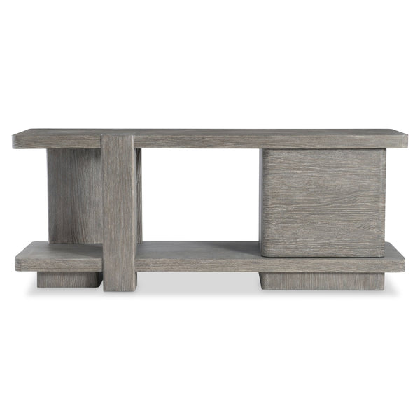 Bernhardt Bernhardt Monolith Entertainment Credenza With Wire-Brushed Oak Puma Finish, Asymmetrical Rustic Modern Design 343880