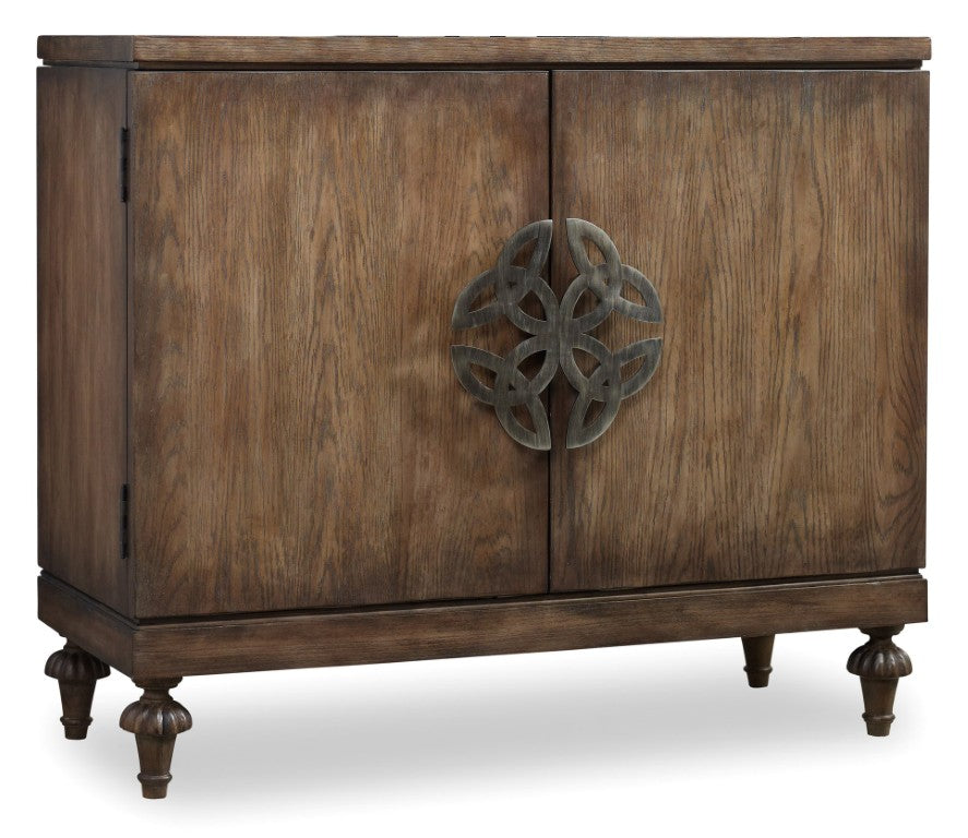 Hooker Furniture Melange Savion Chest With Distressed Dark Wood Finish, Oversized Medallions & Adjustable Shelf, Ventilated Storage (42"W) 638-85044