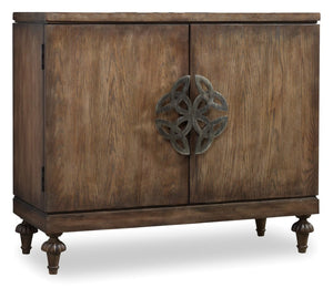 Hooker Furniture Melange Savion Chest With Distressed Dark Wood Finish, Oversized Medallions & Adjustable Shelf, Ventilated Storage (42"W) 638-85044