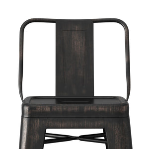 English Elm Rayne 24" Metal Counter Height Stool Set Of 2 - Vintage Industrial Style For Kitchen & Bar Use B136P159477-GIGA