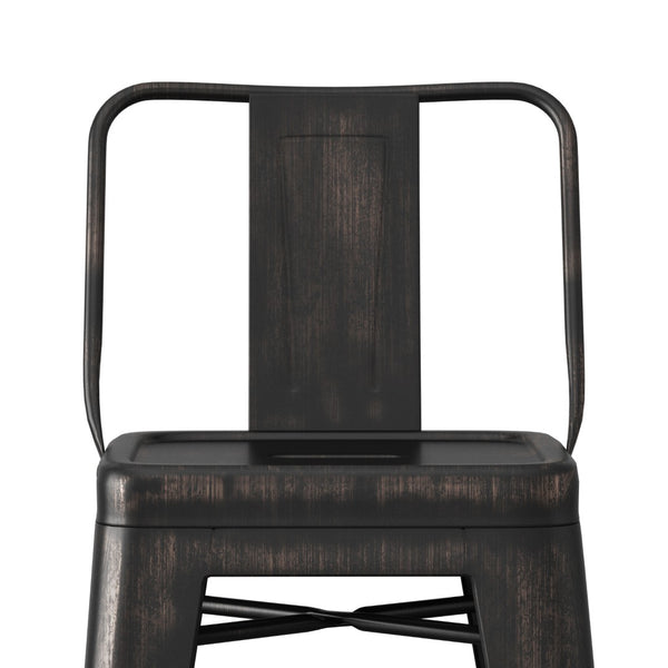 English Elm Rayne 24" Metal Counter Height Stool Set Of 2 - Vintage Industrial Style For Kitchen & Bar Use B136P159477-GIGA