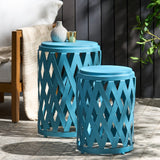 Christopher Knight Home® - Noble House - Selen Outdoor Small and Large Iron Side Table Set - Set of 2