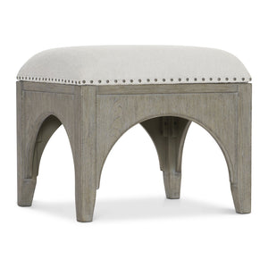 Bernhardt Bernhardt Albion Bench With Upholstered Slip Seat, Pewter Wood Base, Nailhead Trim — 20"W X 18"D X 18"H 311506