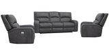 Parker House Polaris - Slate Power Reclining Sofa And Two Recliners Dark Grey 100% Polyester (W) Mpol-311ph-sla