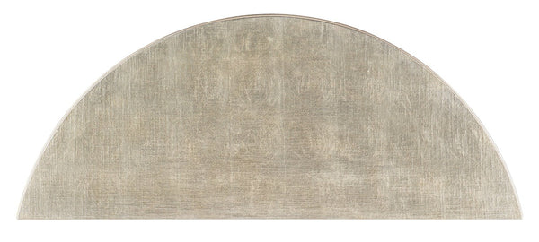 Hooker Furniture Melange Champagne Leaf Linen Demilune Chest With Silver Floral Hardware, French-Inspired Storage Elegance 628-85645-92