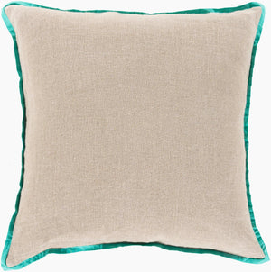 Surya Shadow Floral Fbs-001 20"X20" Elegant Accent Pillow - Global Inspired Design For Chic Home Decor Aqua Cotton,Linen Fbs001-2020