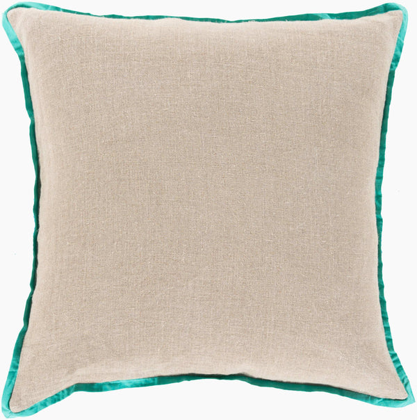Surya Shadow Floral Fbs-001 20"X20" Elegant Accent Pillow - Global Inspired Design For Chic Home Decor Aqua Cotton,Linen Fbs001-2020