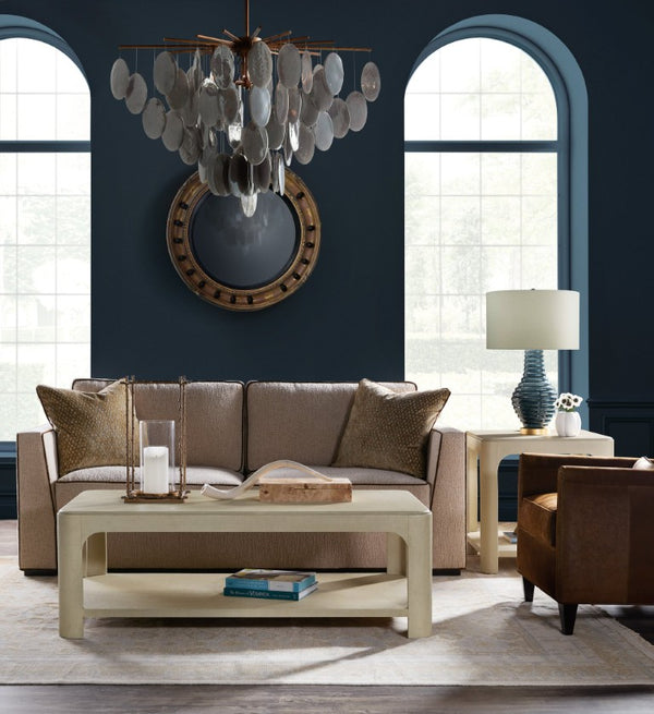 Hooker Furniture Archives Raffia Rectangle Cocktail Table — Flax Finish Raffia & Woven-Cane Coffee Table With Shelf, 56" 6123-80110-05