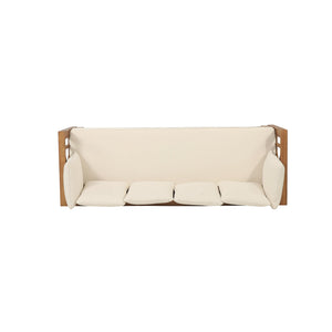 English Elm Christopher Knight Home® - Outdoor Acacia Wood Daybed Sofa: Stylish 3-Seater Lounge With Water-Resistant Cushions For Patios 74327.00BEIGE