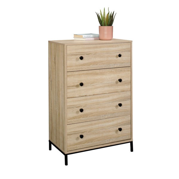 English Elm 4-Drawer Chest In Warm Brown Finish - Modern Design For Stylish Storage & Organization In Any Space B356P367931
