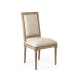Louis Side Chair Limed Grey Oak, Natural Linen FC010-4 E272 A003 w/ Nailhead Zentique