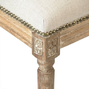 Louis Side Chair Limed Grey Oak, Natural Linen FC010-4 E272 A003 w/ Nailhead Zentique