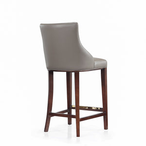 English Elm Shubert Solid Beech Wood Upholstered Barstool with Gold Footplate, Commercial Grade, 29" Seat Height taupe B365P397933