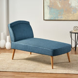 Christopher Knight Home® - Noble House - Carisia Mid Century Modern Navy Blue Fabric Chaise Lounge