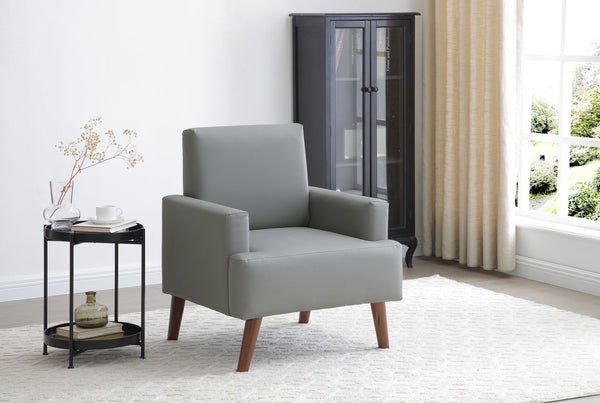 English Elm Ventura Tufted Velvet Accent Chair Compact Button Detail for Living Room or Bedroom Gray B078P497889