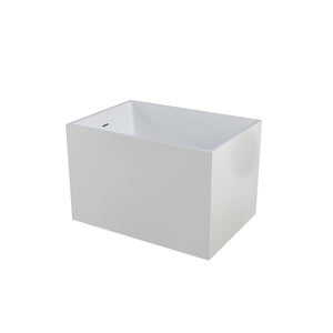 English Elm 39"×28" Freestanding Acrylic Soaker Tub Ergonomic Seat Glossy White Spa Bath T3785P380647