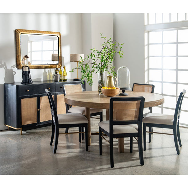 English Elm Benson Handwoven Cane Back Dining Chairs Rubberwood Set of Two Bistro Style B062P466802