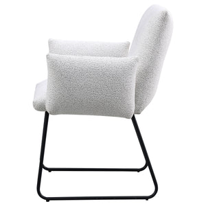 English Elm Donica Gray Upholstered Armchairs Set of 2 with Sled Base for Modern Dining Rooms B062P440061