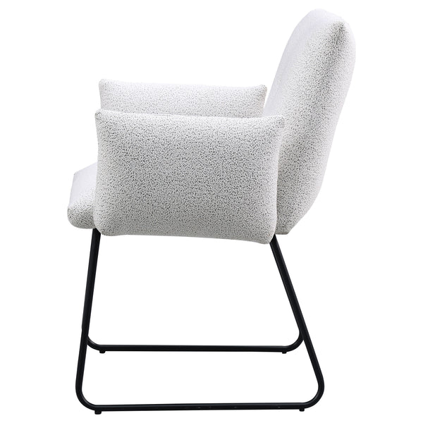 English Elm Donica Gray Upholstered Armchairs Set of 2 with Sled Base for Modern Dining Rooms B062P440061
