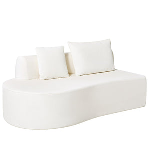 English Elm 138.6" Curved Modular Sectional Sofa Low Profile High Density Foam Living Room Lounge White N767P366006W
