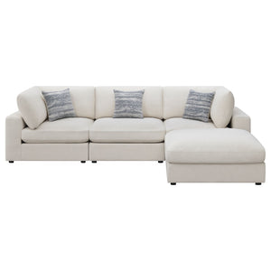 English Elm Rhette Beige 4-Piece Sectional Sofa Set With Ottoman - Modern Comfort, Versatile Layout & Accents B062S00997-GIGA
