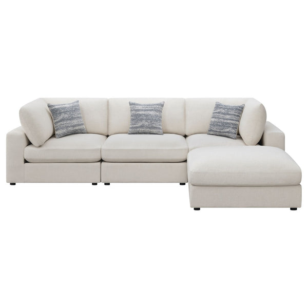 English Elm Rhette Beige 4-Piece Sectional Sofa Set With Ottoman - Modern Comfort, Versatile Layout & Accents B062S00997-GIGA