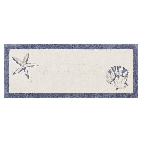 JLA Home Madison Park - Reversible High-Pile Tufted Bath Rug Coastal Shell & Seaside Motifs, Plush Cotton, Machine Washable MP72-5842