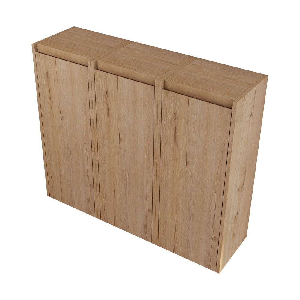 English Elm 36" Bathroom Side Cabinet Wall-Mounted With 3 Soft-Close Doors, Reversible Hinges, Scratch-Resist Finish W999S00220