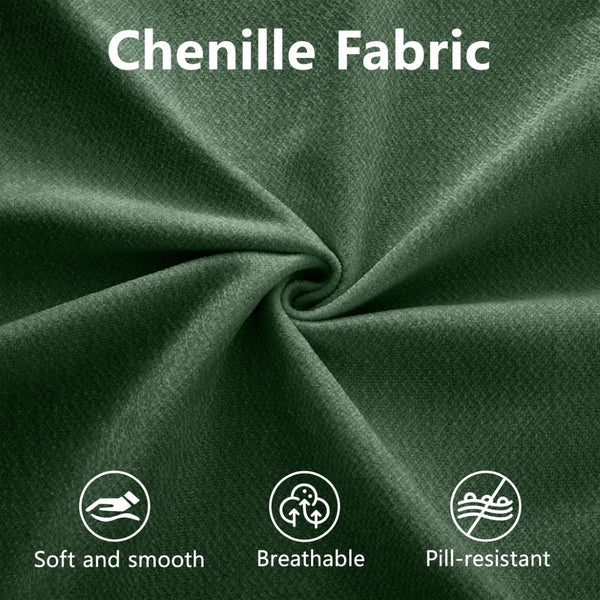 English Elm Stylish Green Chenille 2-Seater Sofa With Ottoman Storage, Ergonomic Support & Modern Elegance W714S01059-GIGA