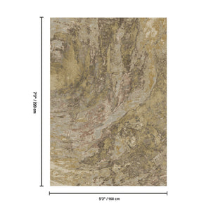 English Elm Artistic Gold Geometric Area Rug Low Pile Abstract Pattern for Living Room Decor B186P428935