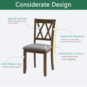 English Elm Dining Chairs Set Of 4 - Ergonomic Walnut Wooden Dining Room Chairs With Padded Seats & Style W1998P317437